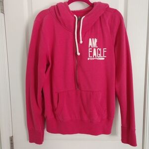 American Eagle Outfitters Women's Hoodie Sweatshirt Cherry Blossom 3/4 Zip Retro